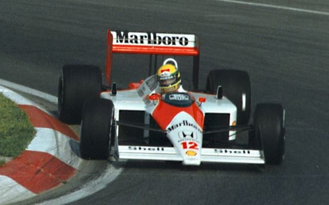 Ayrton Senna driving the McLaren MP4/4 at the 1988 Canadian Grand Prix